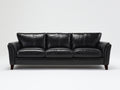 Canapé 3 places - cuir - 215x95x88 cm - noir - moderne classique élégant