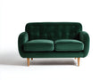 Canapé 2 places - velours-bois - 152x79x83 cm - vert foncé - moderne