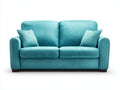 Canapé 2 places-tissu-bois-165x88x84 cm-bleu turquoise-moderne