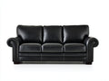 Canapé 3 places - cuir - 208x95x88 cm - noir - classique élégant moderne