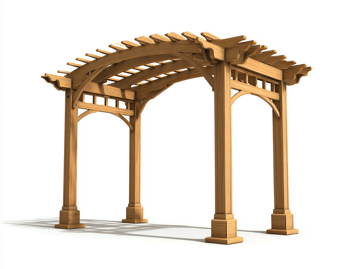 Pergolas et tonnelles - Bois - 340x300x270 cm - Bois clair - Rustique
