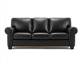 Canapé 3 places - cuir - 214x96x89 cm - noir - moderne élégant