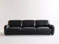 Canapé 3 places - cuir - 216x97x89 cm - noir - moderne premium élégant