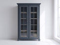 Vitrine-Bois-Verre-122x44x196 cm-Gris anthracite-Style classique