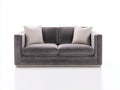 Canapé 2 places-Velours-174x85x77 cm-Gris taupe-Style moderne