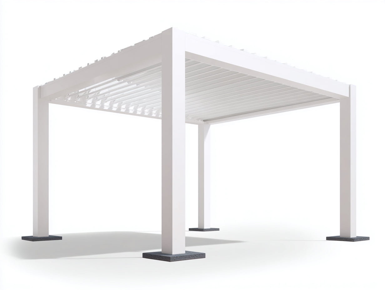 Pergolas et tonnelles - Métal - 360x300x255 cm - Blanc - Moderne