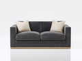 Canapé 2 places-Tissu-180x87x79 cm-Gris foncé-Style design