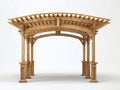 Pergolas et tonnelles - Bois - 360x360x285 cm - Bois naturel - Classique