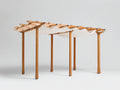 Pergolas et tonnelles - Bois-Tissu - 520x320x260 cm - Bois naturel-Écru - Ombrage extérieur