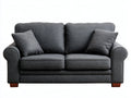 Canapé 2 places-tissu-bois-170x92x88 cm-gris anthracite-moderne