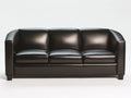 Canapé 3 places - cuir - 202x86x83 cm - noir - moderne minimaliste