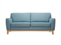Canapé 2 places-tissu-bois-163x86x83 cm-bleu clair-moderne